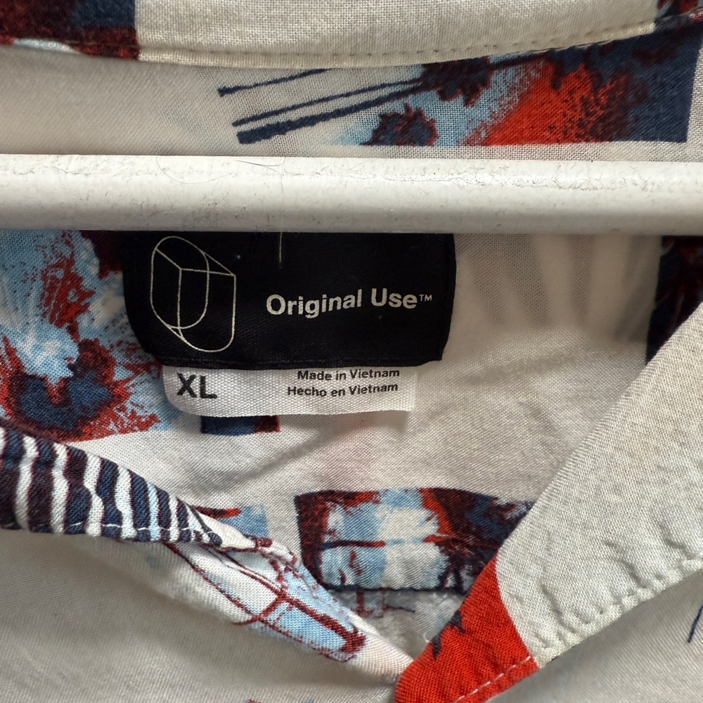 Original Use Men's Red and Blue Hawaiian  Shirt